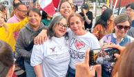 La ministra presidenta de la SCJN, ayer, durante la protesta en la Cámara de Diputados.