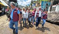 Delfina Gómez, gobernadora del Estado de México, supervisa labores de emergencia en Jilotzingo.