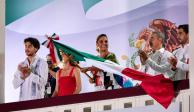 La gobernadora de Quintana Roo, Mara Lezama encabezó el Grito de Independencia en Chetumal.