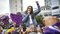 Alessandra Rojo de la Vega en una movilización, el 2 de septiembre.