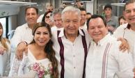 Joaquín Díaz Mena acompaña a AMLO en su última gira por Yucatán.