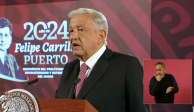 AMLO durante su conferencia matutina.