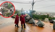 Fuertes lluvias ocasionan deslaves en Acapulco.