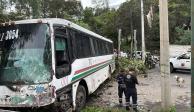 Un Pumabús que trasladaba estudiantes a CU se quedó sin frenos en la alcaldía Xochimilco.