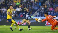 Piero Quispe, de Pumas, anota el 1-0 ante América en el Clásico Capitalino de la Jornada 10 del Apertura 2024 de la Liga MX