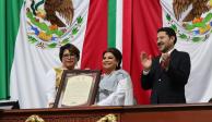 La presidenta de la Mesa Directiva del Congreso de CDMX, Clara Brugada y Martí Batres.