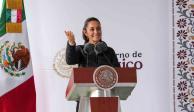 La Presidenta Claudia Sheinbaum, en conferencia de prensa.