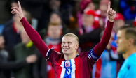 El noruego Erling Haaland celebra en el partido ante Eslovenia de la Nations League