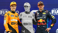 Oscar Piastri, Lando Norris y Max Verstappen en el podio del Gran Premio de Hungría