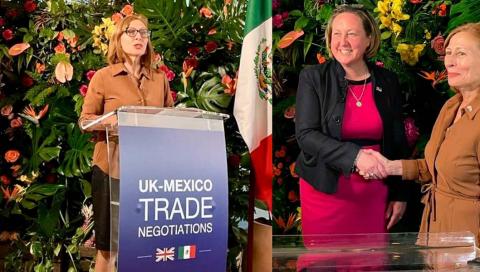 Tatiana Clouthier, secretaria de Economía de México, se reunió con Anne-Marie Trevelyan, secretaria de Comercio Internacional de Reino Unido