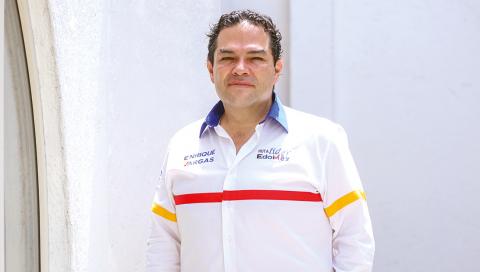Enrique Vargas del Villar, en entrevista con La Razón, en Toluca.