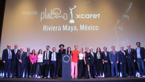 Organizadores de los Premios Platino, actrices y actores, ayer tras la lectura de candidaturas en la Cineteca Nacional.