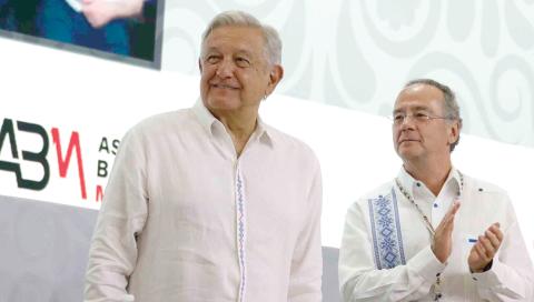 Andrés Manuel López Obrador, Presidente de México, en la clausura de la 87 edición de la Convención Bancaria en Acapulco, ayer.