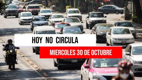 Así aplica el Hoy No Circula este miércoles 30 de octubre en la CDMX