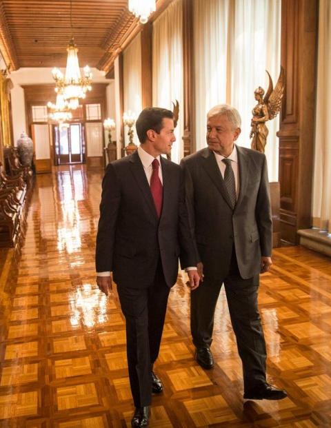 Enrique Peña Nieto y AMLO en el año del 2018.