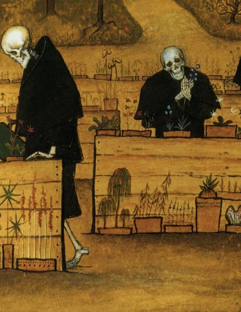 Hugo Simberg, El jardín de la muerte, acuarela y gouache, 1896.