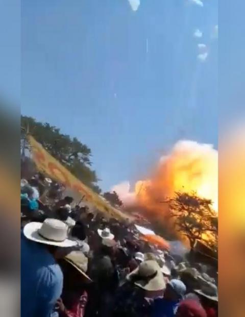 Explosión de pirotecnia durante una fiesta religiosa en el municipio Francisco I. Madero, en Hidalgo, dejó 15 personas lesionadas.