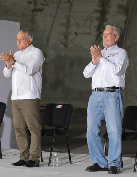 El presidente López Obrador y Jorge Arganis Díaz Leal.