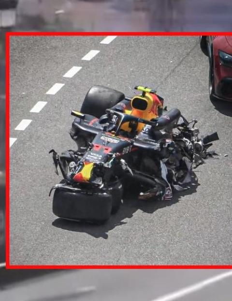Checo Pérez tuvo un terrible choque en el Gran Premio de Mónaco de F1