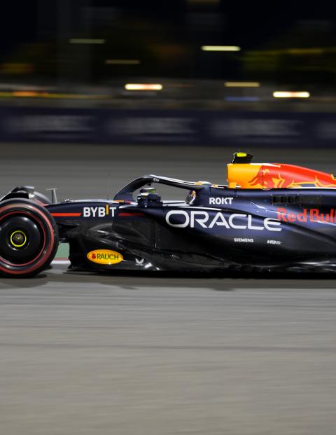 Checo Pérez en la clasificación del Gran Premio de Bahréin de F1