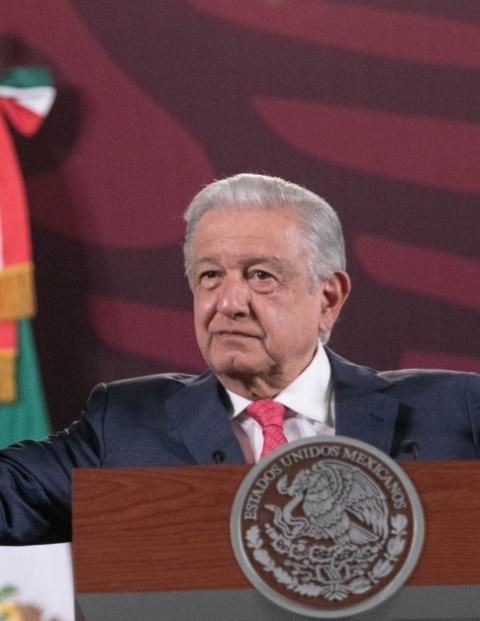 Andrés Manuel López Obrador, presidente de México, ofrece su conferencia de prensa este jueves 9 de mayo del 2024, desde Palacio Nacional, en CDMX.