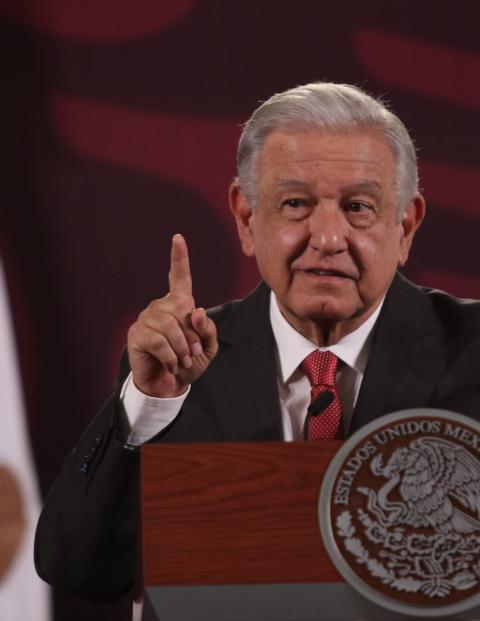 Andrés Manuel López Obrador, presidente de México, durante conferencia en Palacio Nacional.