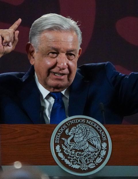 El Presidente Andrés Manuel López Obrador, en conferencia, el pasado miércoles.