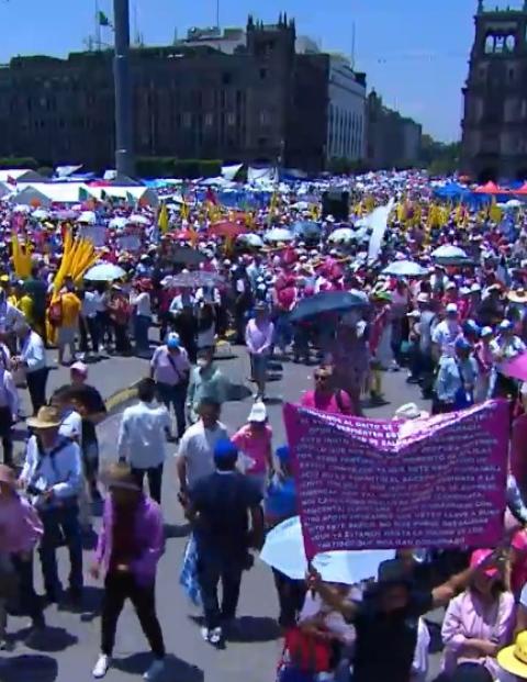 Manifestantes en el Zócalo