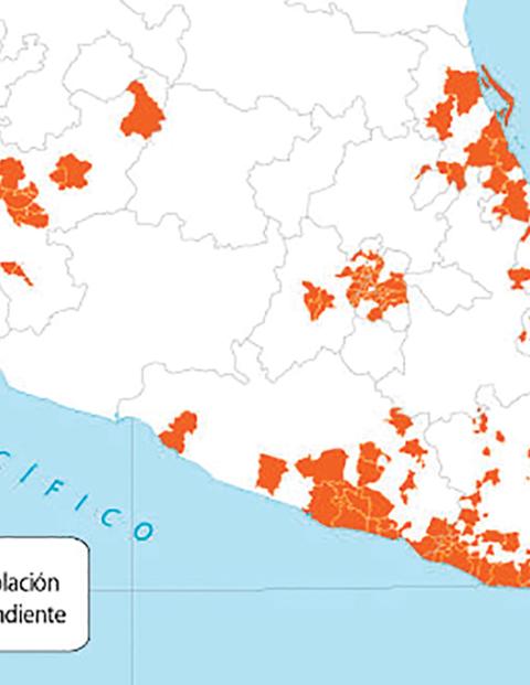 Mapa de los municipios con mayor población afromexicana o afrodescendiente