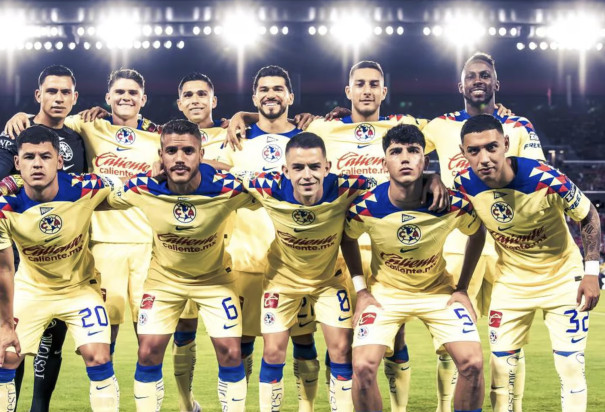 Futbolistas del América previo a un partido en el Torneo Clausura 2024 de la Liga MX.