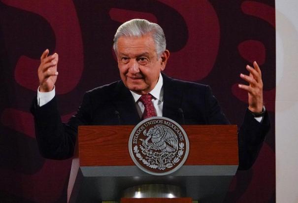 Andrés Manuel López Obrador, presidente de México, ofrece su conferencia de prensa este miércoles 8 de mayo del 2024, desde Palacio Nacional, en CDMX.