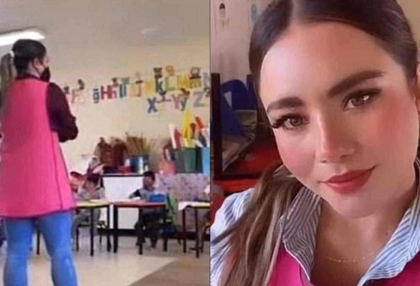 La profesora, identificada como Arely,  de 25 años de edad imparte clases en un kinder ubicado en el Estado de México.