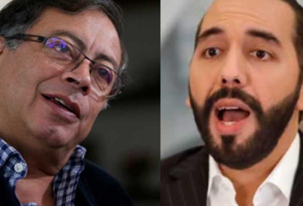 En la imagen, los presidentes de Colombia y El Salvador, Gustavo Petro y Nayib Bukele, respectivamente, quienes protagonizaron una diferencia de opinión en redes sociales