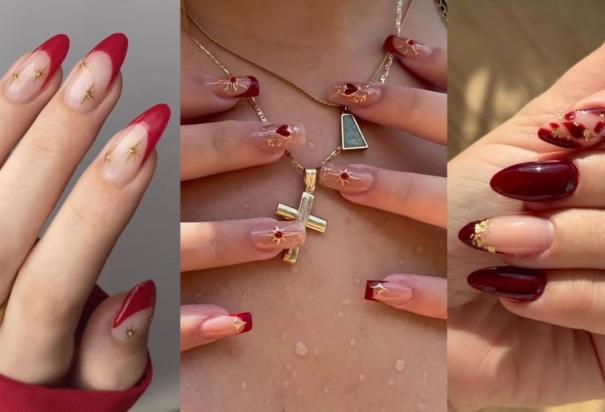 Te mostramos algunos hermosos diseños de uñas rojas con dorado que  harán que tus manos luzcan como una obra de arte.