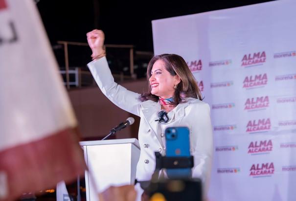 Alma Alcaraz, candidata de la Coalición Sigamos Haciendo Historia en Guanajuato.