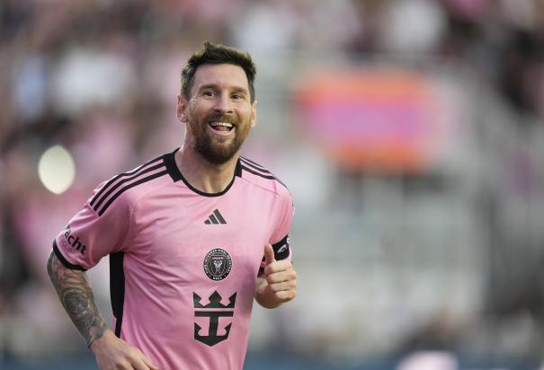 Lionel Messi festeja un tanto con el Inter Miami en la MLS.