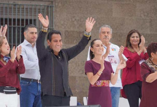 Acompaña Eduardo Ramírez a Claudia Sheinbaum en su cierre de campaña.