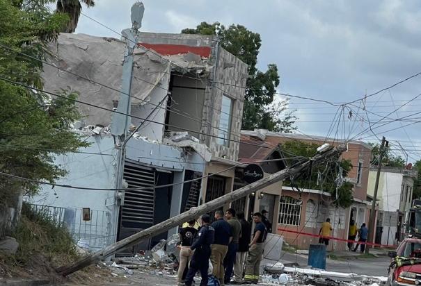 Vivienda de Thalía dañada tras la explosión ocurrida en 2023.