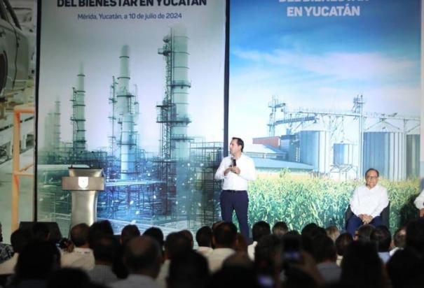 El gobernador Mauricio Vila Dosal, junto con la secretaria de Economía, Raquel Buenrostro Sánchez, encabezó la presentación de los dos Polos de Desarrollo para el Bienestar instalados en Yucatán.