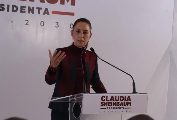 La virtual Presidenta electa, Claudia Sheinbaum, ayer, en conferencia.