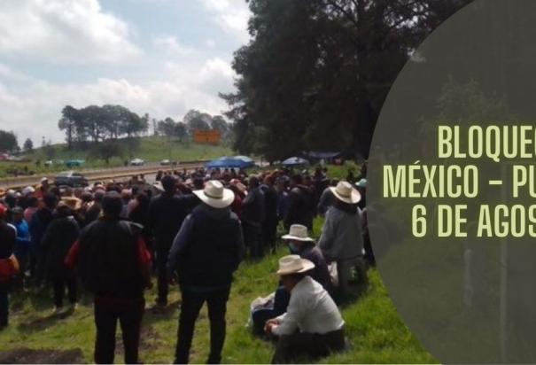 Bloqueo en la autopista México - Puebla.