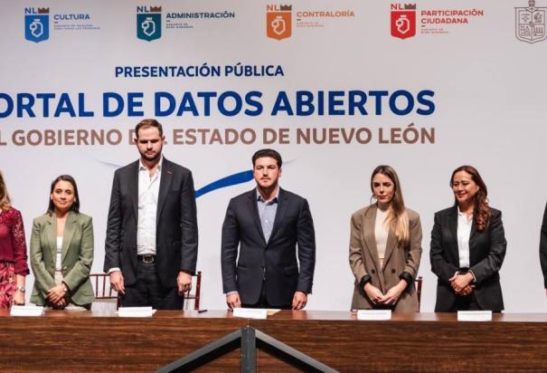 Samuel García presenta portal de datos abiertos de Nuevo León.