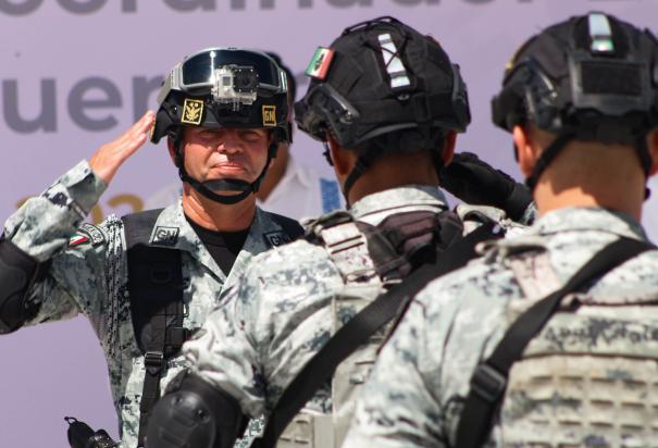 Personal de la Guardia Nacional, durante una ceremonia en Chilpancingo, el pasado 16 de agosto.