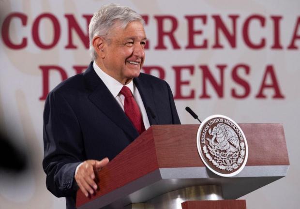 El Presidente Andrés Manuel López Obrador, en su conferencia matutina del 6 de julio de 2020.