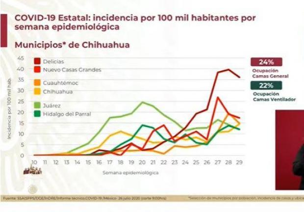 En las estimaciones del estado de Chihuahua, hasta la semana 29 presentó un decremento de cuatro por ciento.