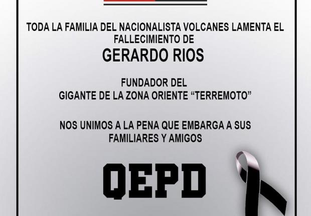 Lamentan muerte de Gerardo Ríos