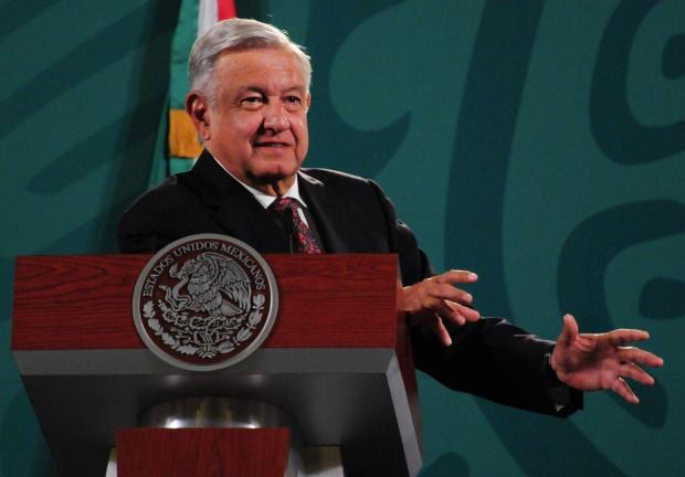 Conferencia mañanera encabezada por Andrés Manuel López Obrador (AMLO), presidente de México, el 13 de julio de 2021.