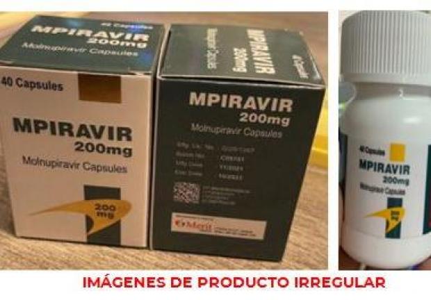 Presentación del medicamento irregular MPIRAVIR