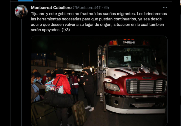 La mandataria informó a través de Twitter que apoyarán a los migrantes para resolver su situación legal.