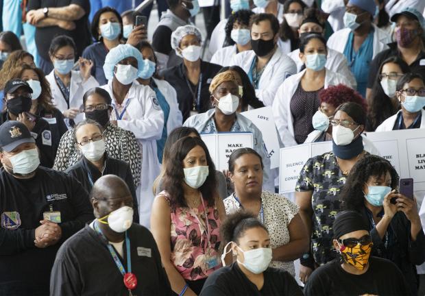 Trabajadores de la salud en Nueva York, el jueves 4 de junio de 2020.